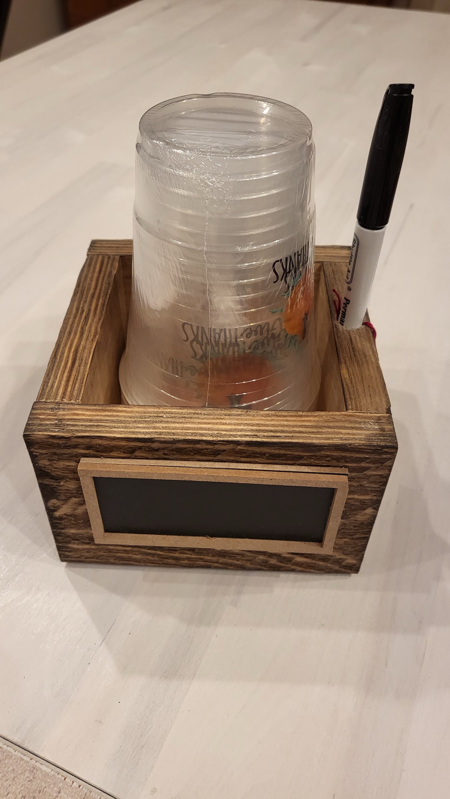 Party Holiday Solo Plastic Coffee Cup Holder with Chalkboard Front