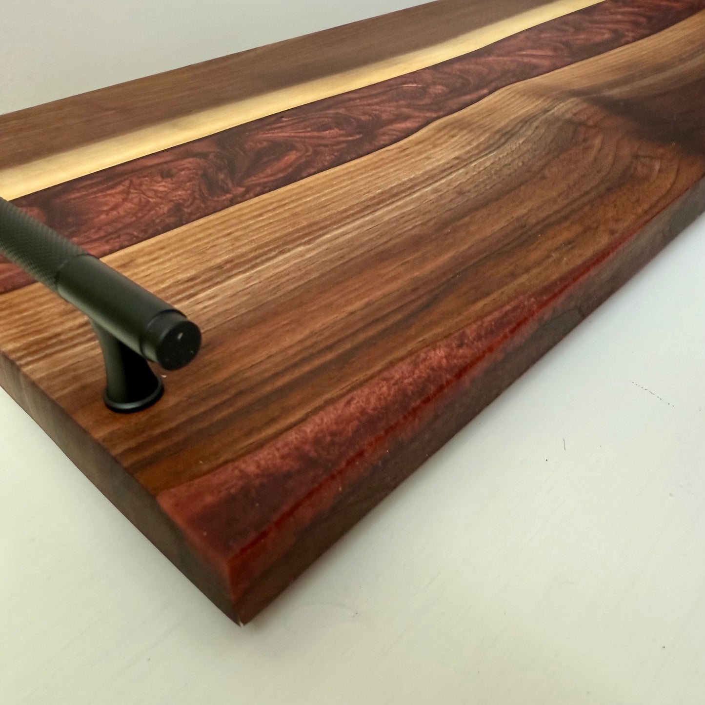 Beautiful Rich Black Walnut w/ Satin Coffee Swirled Epoxy - XL Large