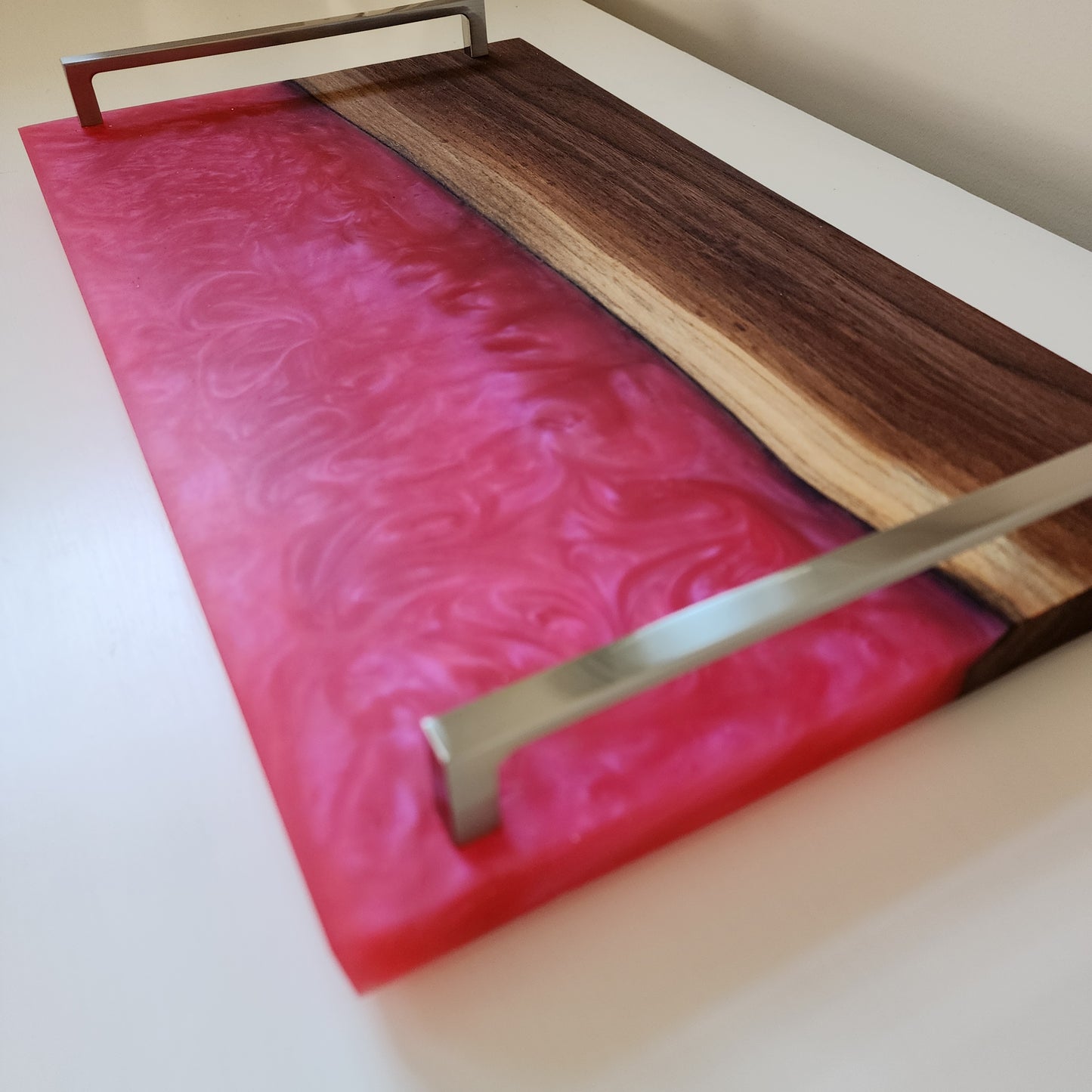 Black Walnut w/ "Liquid Fire" Swirled Charcuterie Board