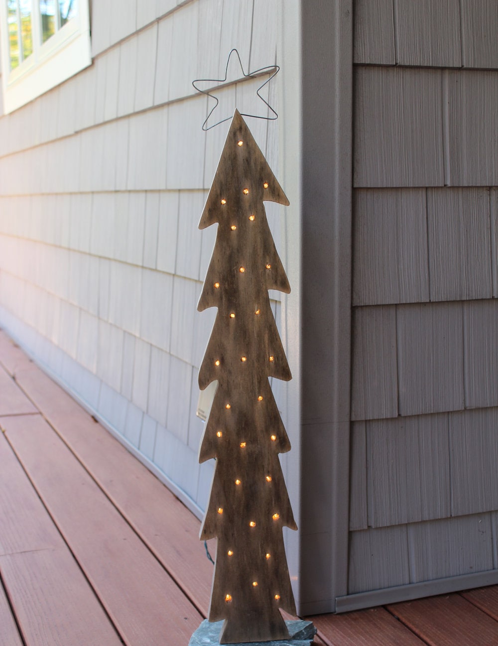 All Natural Lighted Wood Christmas Tree