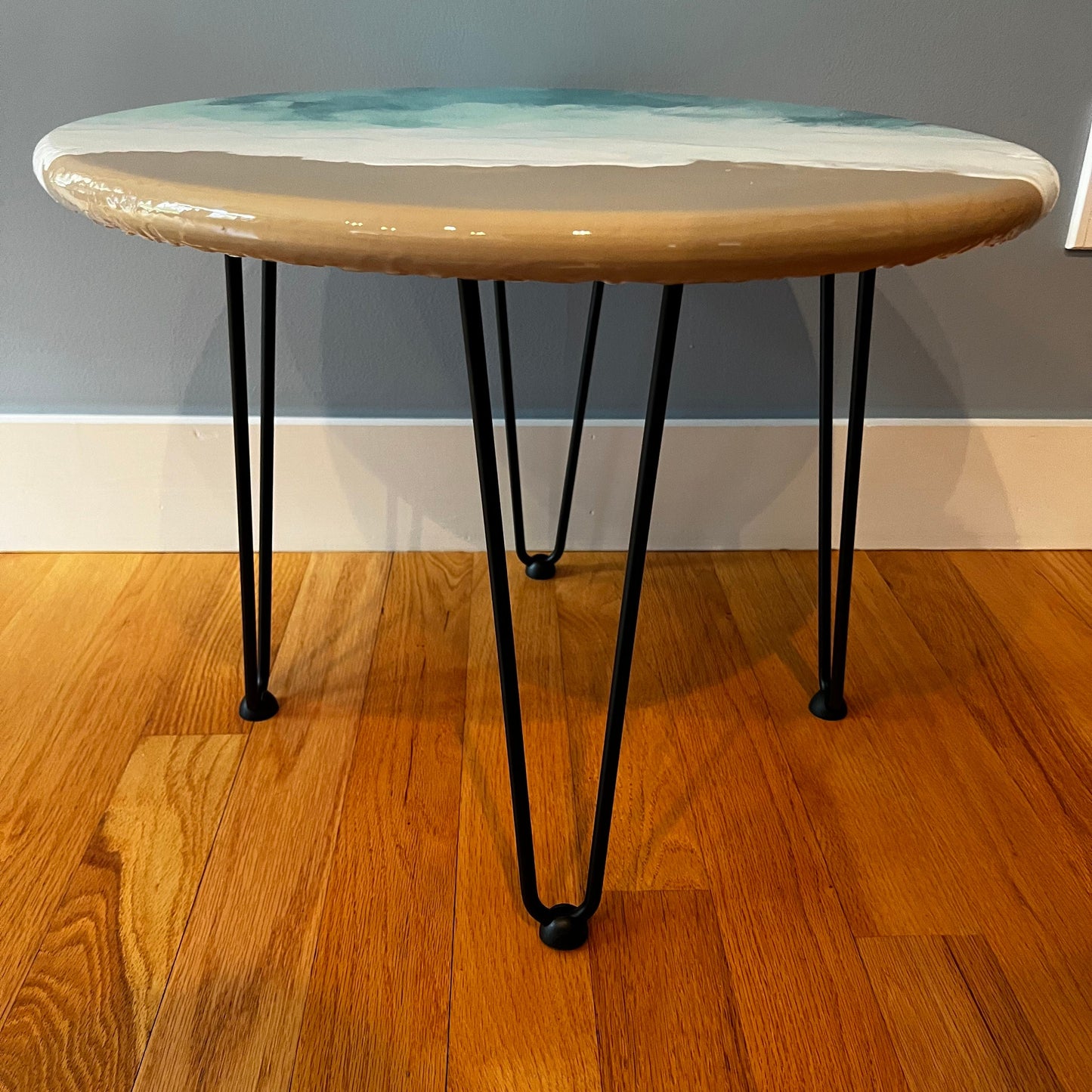 Beach Fluid Acrylic Paint/Epoxy Resin Coffee/End Table