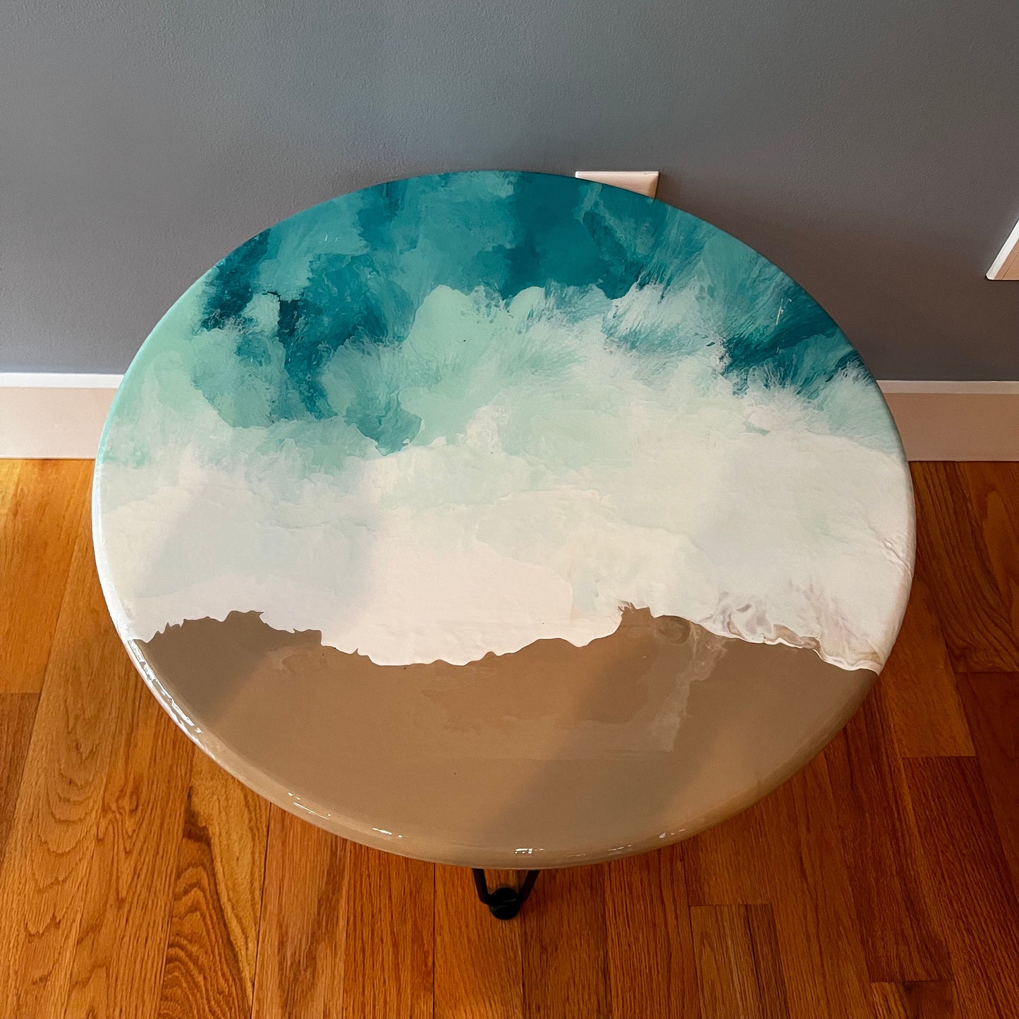 Beach Fluid Acrylic Paint/Epoxy Resin Coffee/End Table