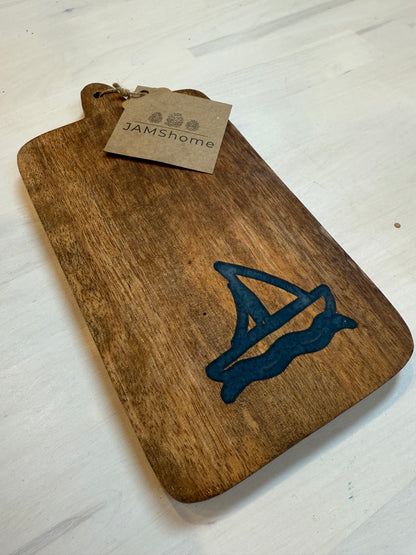 Small Cut & Serve Board with Inlay of Sail Boat