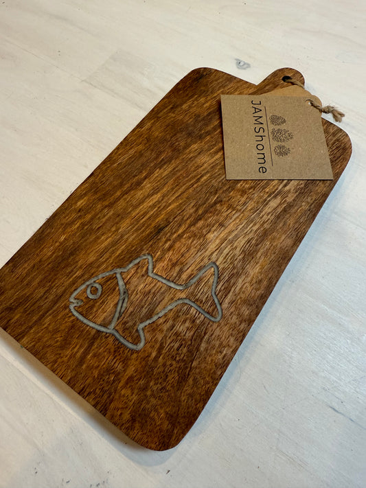 Small Cut & Serve Board with Inlay of Fish