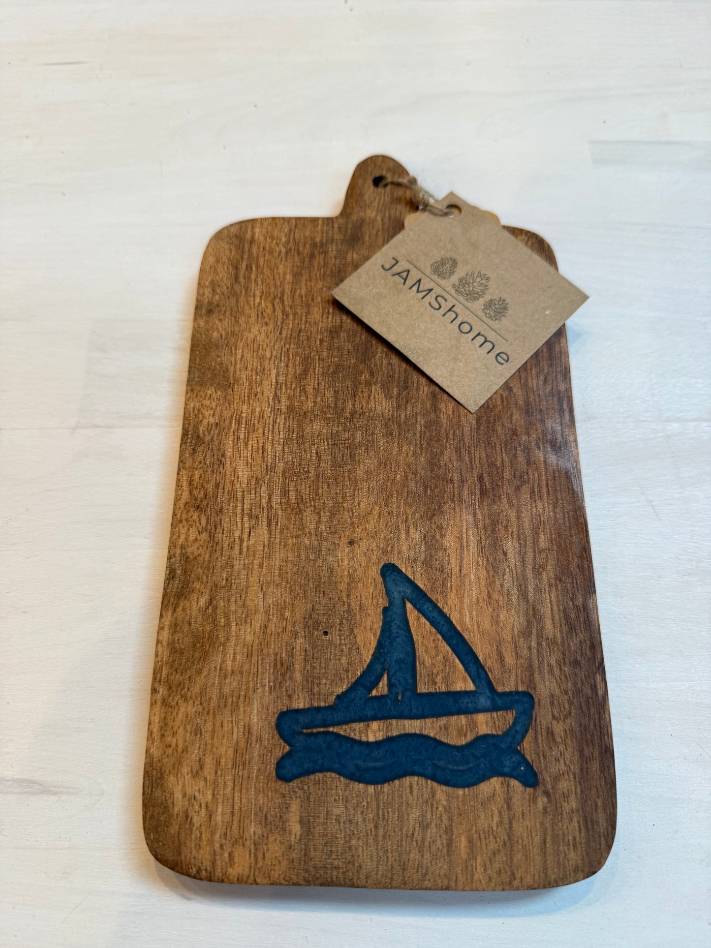 Small Cut & Serve Board with Inlay of Sail Boat