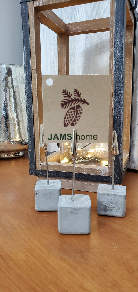 Concrete Cubed Place Card, Place Holder, Table Setting, Picture Holder Wedding Party