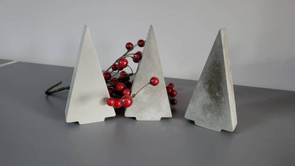 Concrete Christmas tree - Light Gray Modern Christmas tree decor, Slight Flecks of Silver or Gold