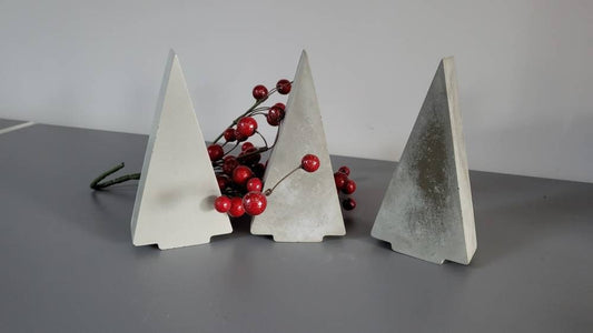 Concrete Christmas tree - Light Gray Modern Christmas tree decor, Slight Flecks of Silver or Gold