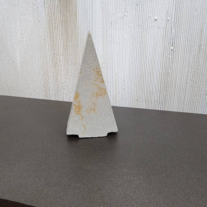 Concrete Christmas tree - Natural Concrete with Gold Leaf Swirl Modern Christmas tree decor. 2 Sizes