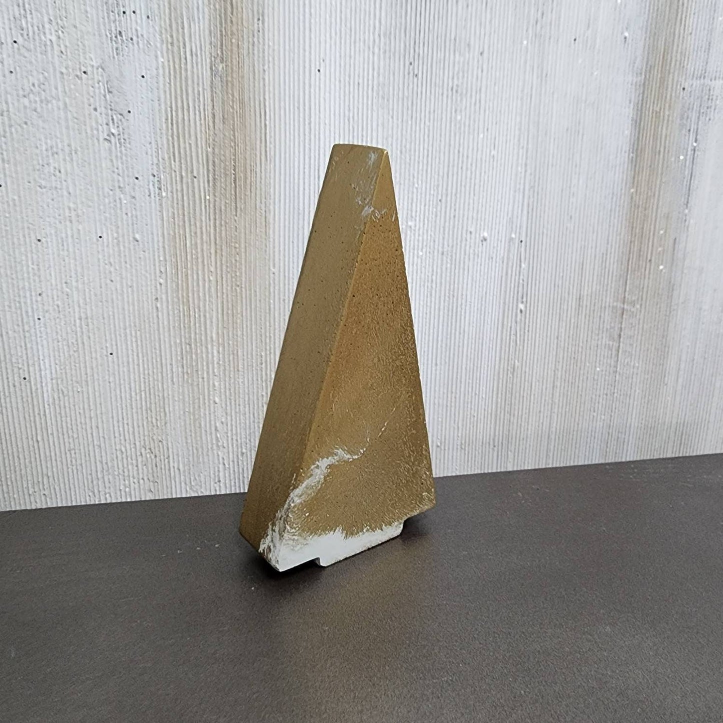 Concrete Christmas tree - Natural Concrete with Gold Leaf Swirl Modern Christmas tree decor. 2 Sizes